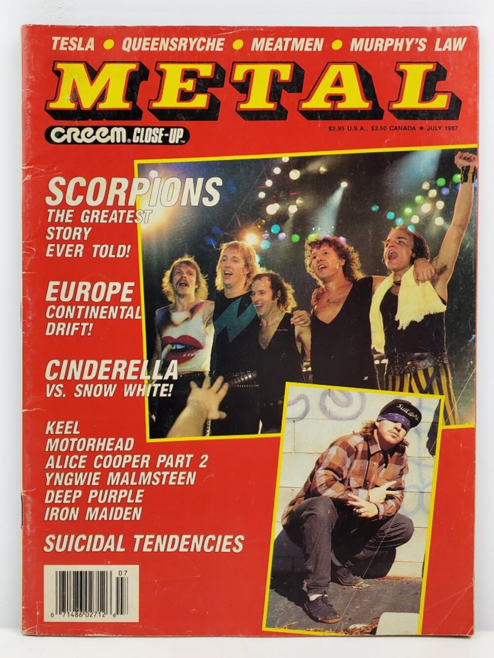 Creem Metal Magazine 1987 Suicidal Tendencies Motorhead Scorpions Alice Cooper